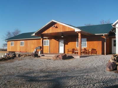 The front of our hunting lodge